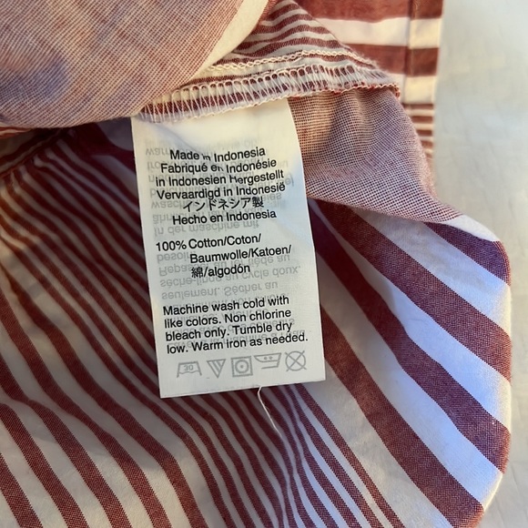 Madewell red white wrap around shirt blouse /small - Picture 4 of 5